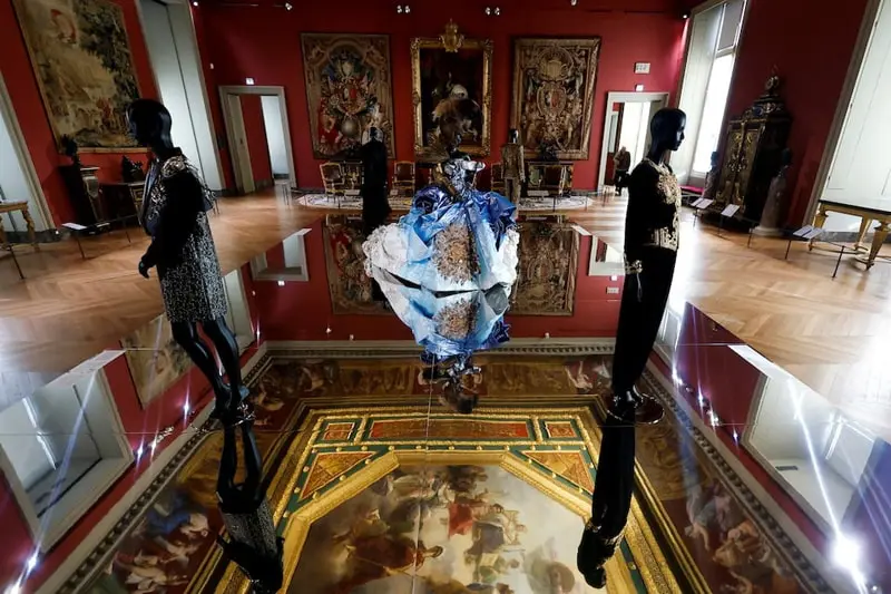 Blue Dresses in the Louvre Museum in Paris