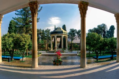 Panorama of Hafez tomb. Photo by Reza Sobhani
