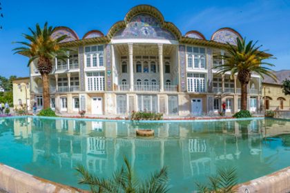 Panoramic photo of Eram Garden in Shiraz. Photographer: Reza Sobhani