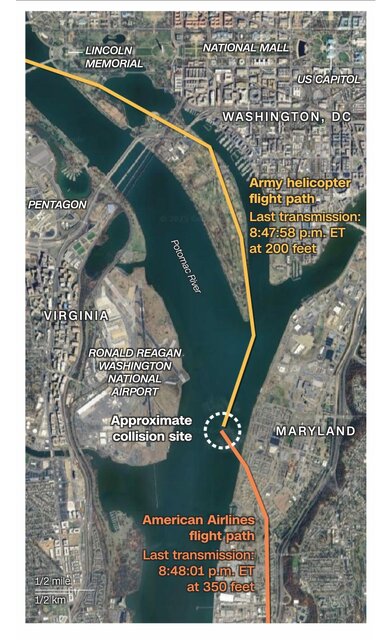 Deadly collision of US Army passenger plane and helicopter in the capital's sky