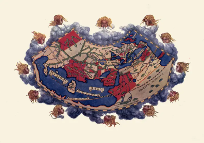 Ptolemy's world map; Source: Wikimedia; Photographer: Margaret Bertha Synge