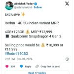 Redmi 14C 5G phone price