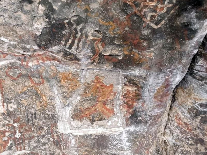 A painting stolen from an ancient cave in Mexico