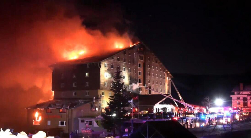 Hotel fire in Türkiye