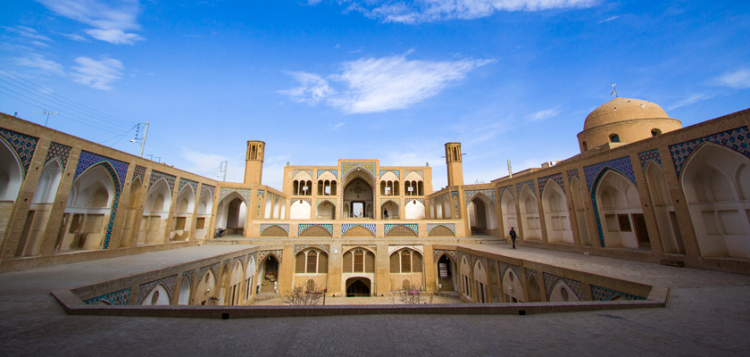 Panoramic photo of Agha Bozur Mosque and School in Kashan. Photo by Mustafa Mearaji