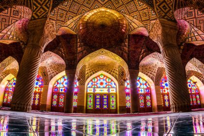 Panoramic photo of Nasir al-Mulk Mosque. Photographer: Mohammad Reza Domiri Ganji