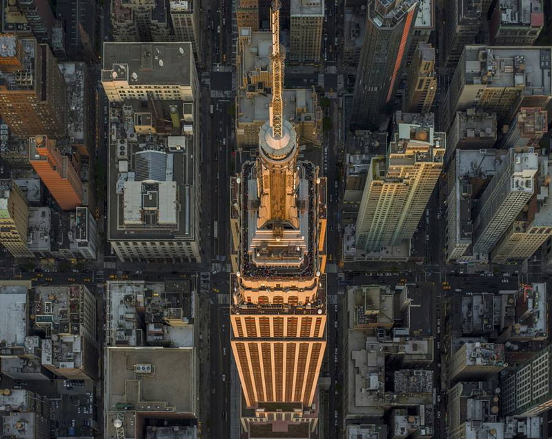 Aerial photo of tower in America