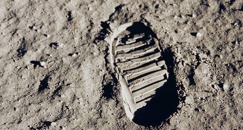 Human footprint on the moon, Photo Source: RMG.co.uk, Photographer: Unknown