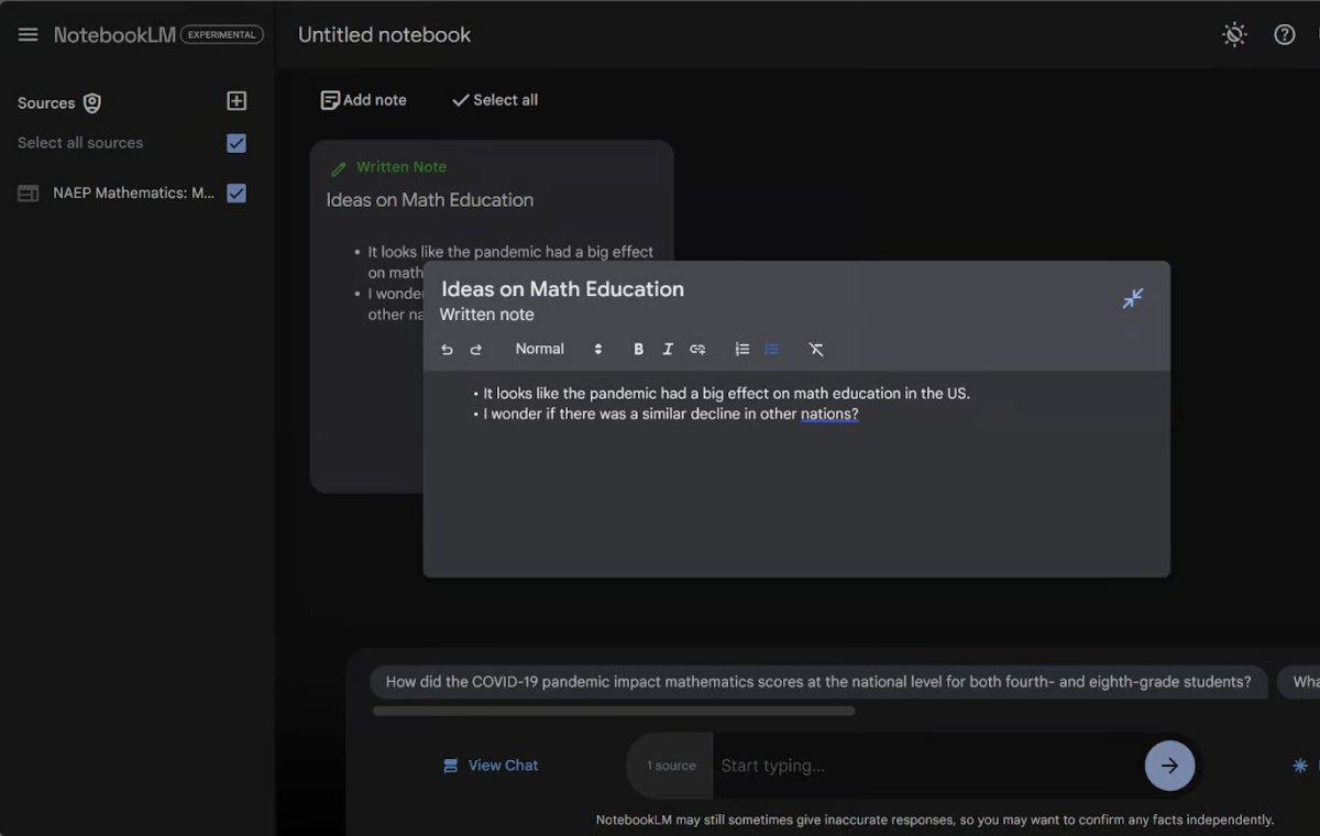 You can edit the title and content of the written notes.