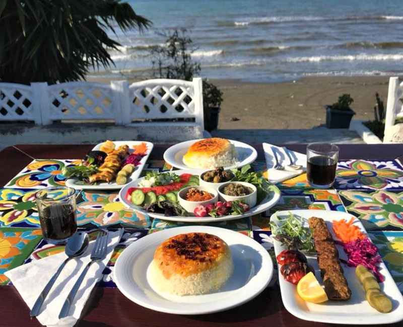 Mazandaran local cuisine on Salt Abrood Beach, Photo Source: Google Map, Photographer: Majid Mehdizadeh