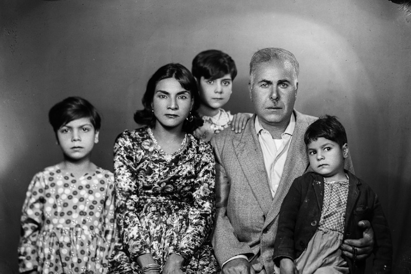 Black Photo of a family in ancient Iran