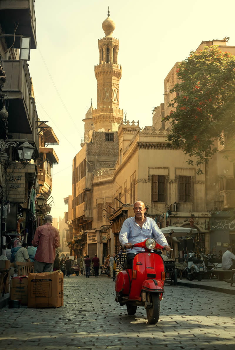Motorbike man on the streets of Cairo