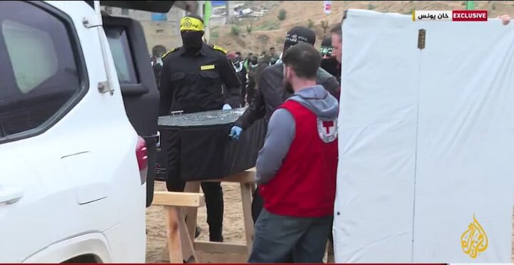 Hamas Initiative in delivery of Zionist bodies+ images