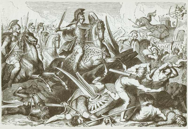 Alexander's troops in the midst of enemy chariots and soldiers; Photo Source: Historynet, Photographer: ZU_09