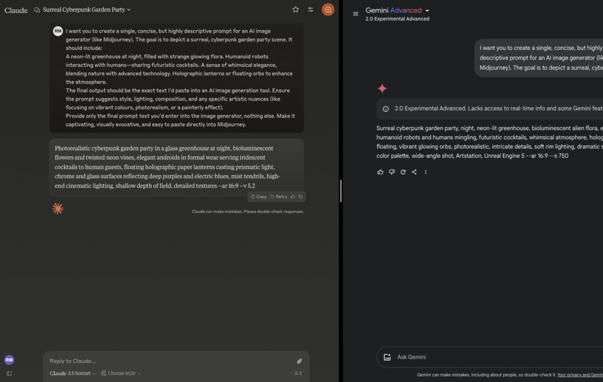 Comparison of Gemini and Claude in image production