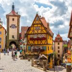 An old city with wooden houses in Bavaria or Bayern in Germany