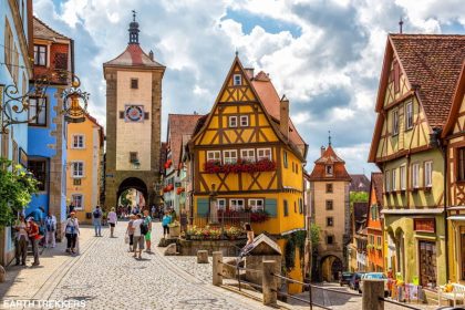 An old city with wooden houses in Bavaria or Bayern in Germany