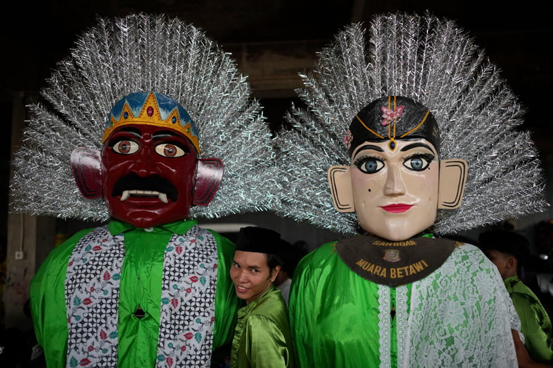 Traditional Giant Sculptures in Indonesia on the occasion of the end of Chinese New Year celebrations; Photo Source: Theguardian; Name of Photographer: Dita Alangkara