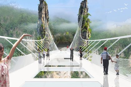 Golden Glass Bridge; Introduction to the world's tallest glass bridge