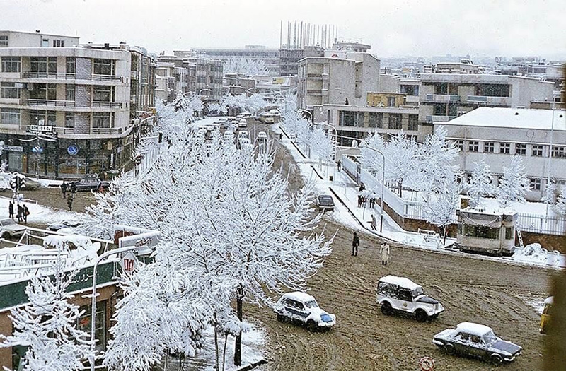 Historical photo of Tehran Snow Day