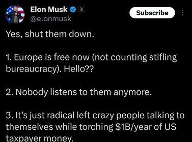 Musk called for the closure of