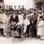 Mozaffar al -Din Shah Qajar with tricycle