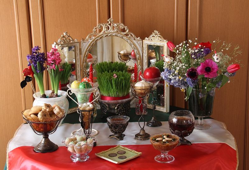 Haft -Sin table. Source: Wiki Media; Photographer: Roozitaa