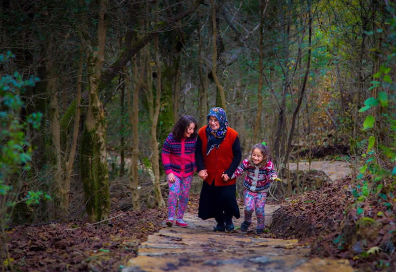 Turkish woman and village girls