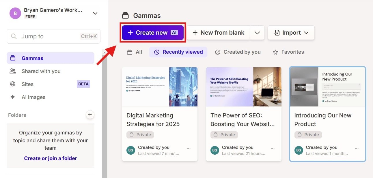 How to use gamma AI to make a presentation  