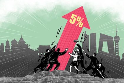 China's video/ targeting for economic growth of 5 % at 1