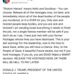 Trump threatened Hamas again