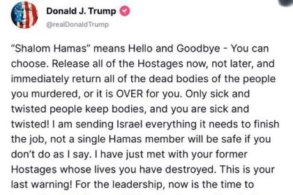 Trump threatened Hamas again