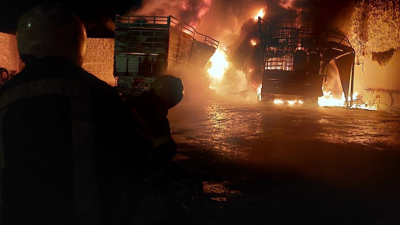 Widespread fire near Syria's Aleppo Airport+ Pictures