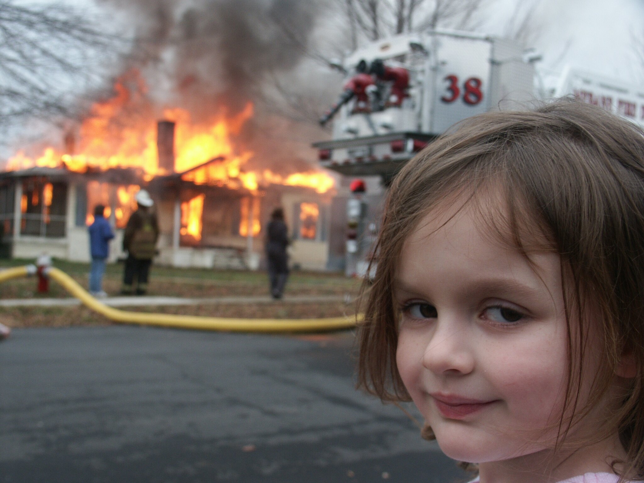 A child watching the fire house