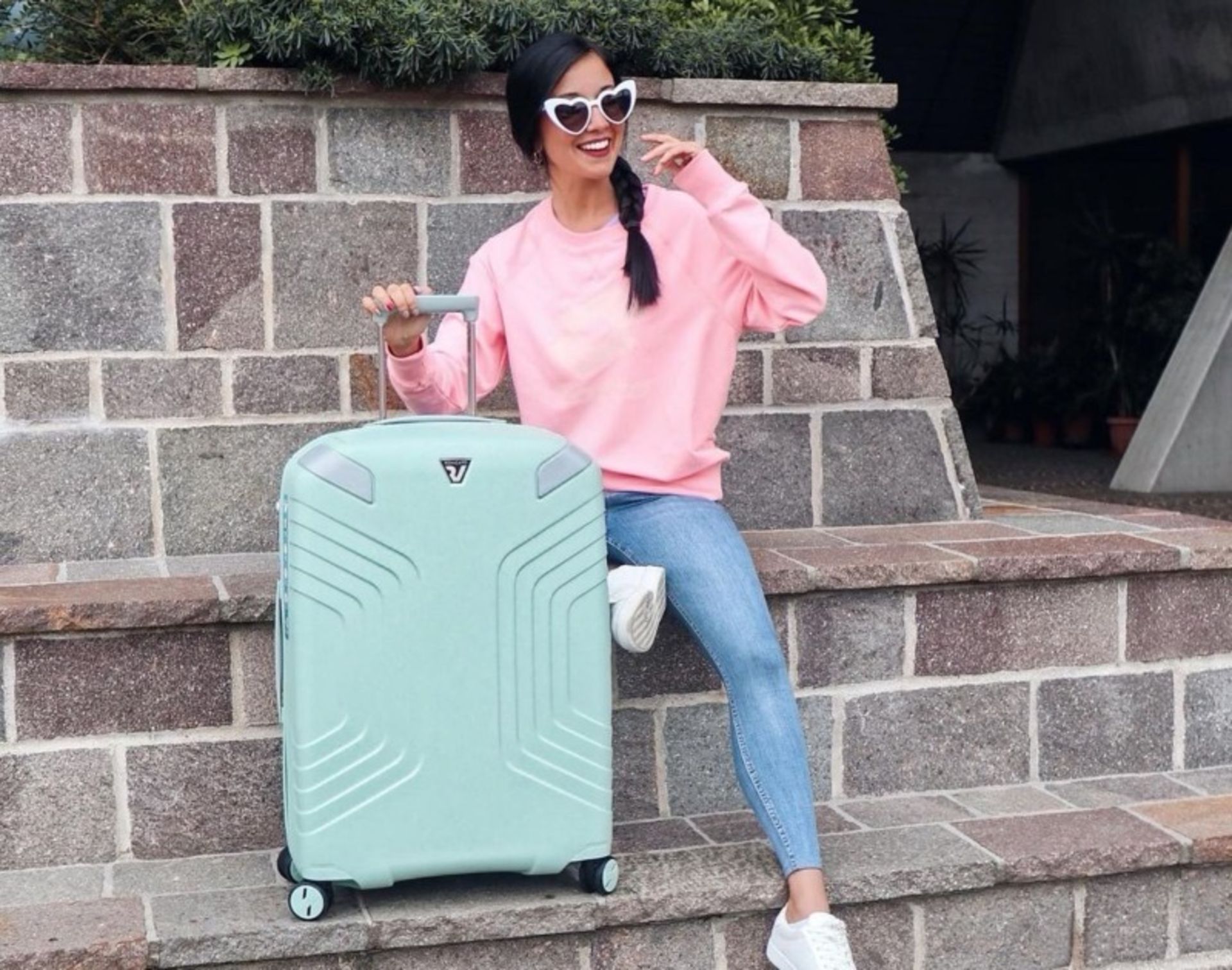 Ronkato brand blue suitcase