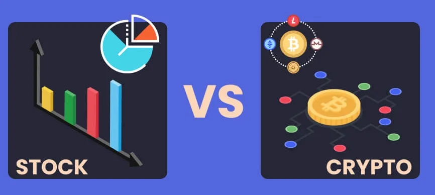 The difference between investment in stock and crypto