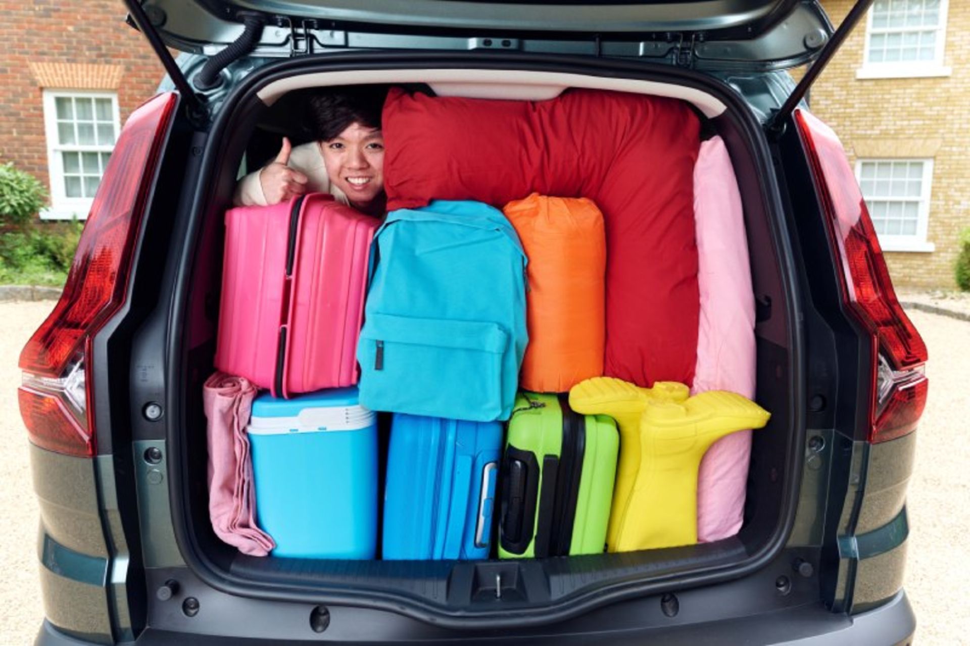 Travel luggage on travel by car