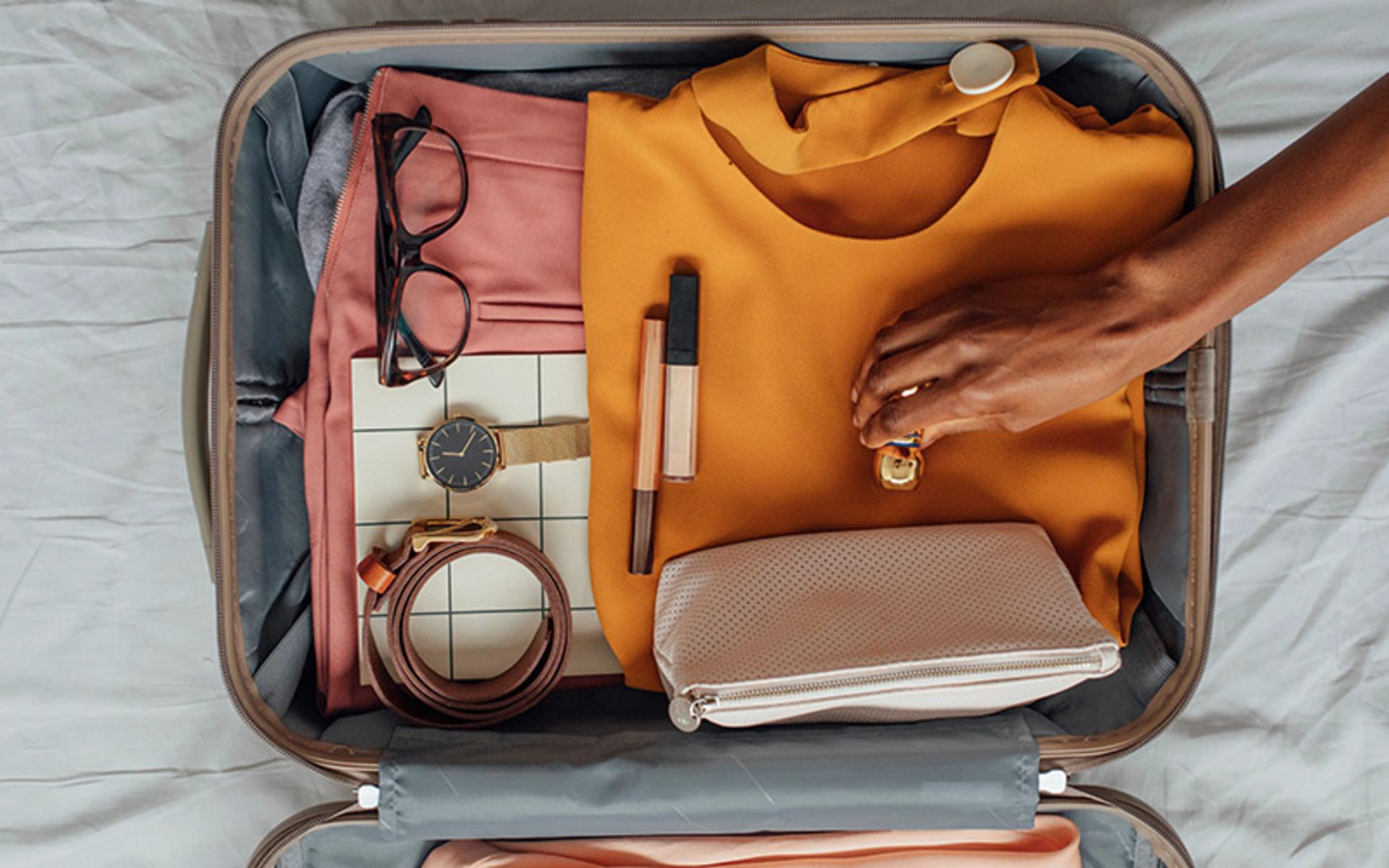 Travel equipment in the suitcase