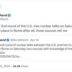 Axius: Talks will be held in Rome next Saturday's talks between Iran and the US