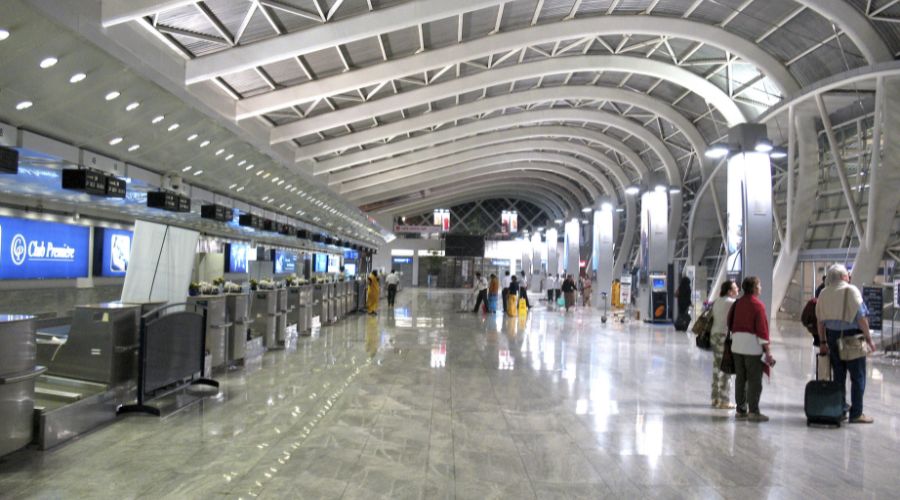 Buying a plane ticket at the airport