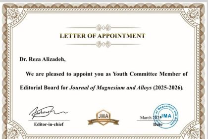 Professor Sharif became a member of the JMA journal Young Committee