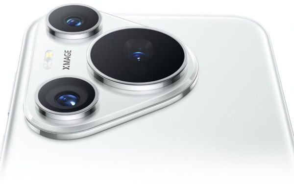 Close to the Xmage brand triple camera module, modern design and large lenses with triangular layout in white frame