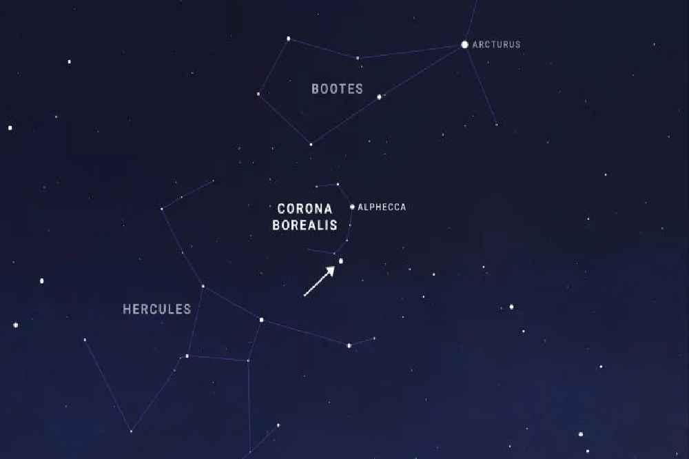 Shine of a new star in the night sky