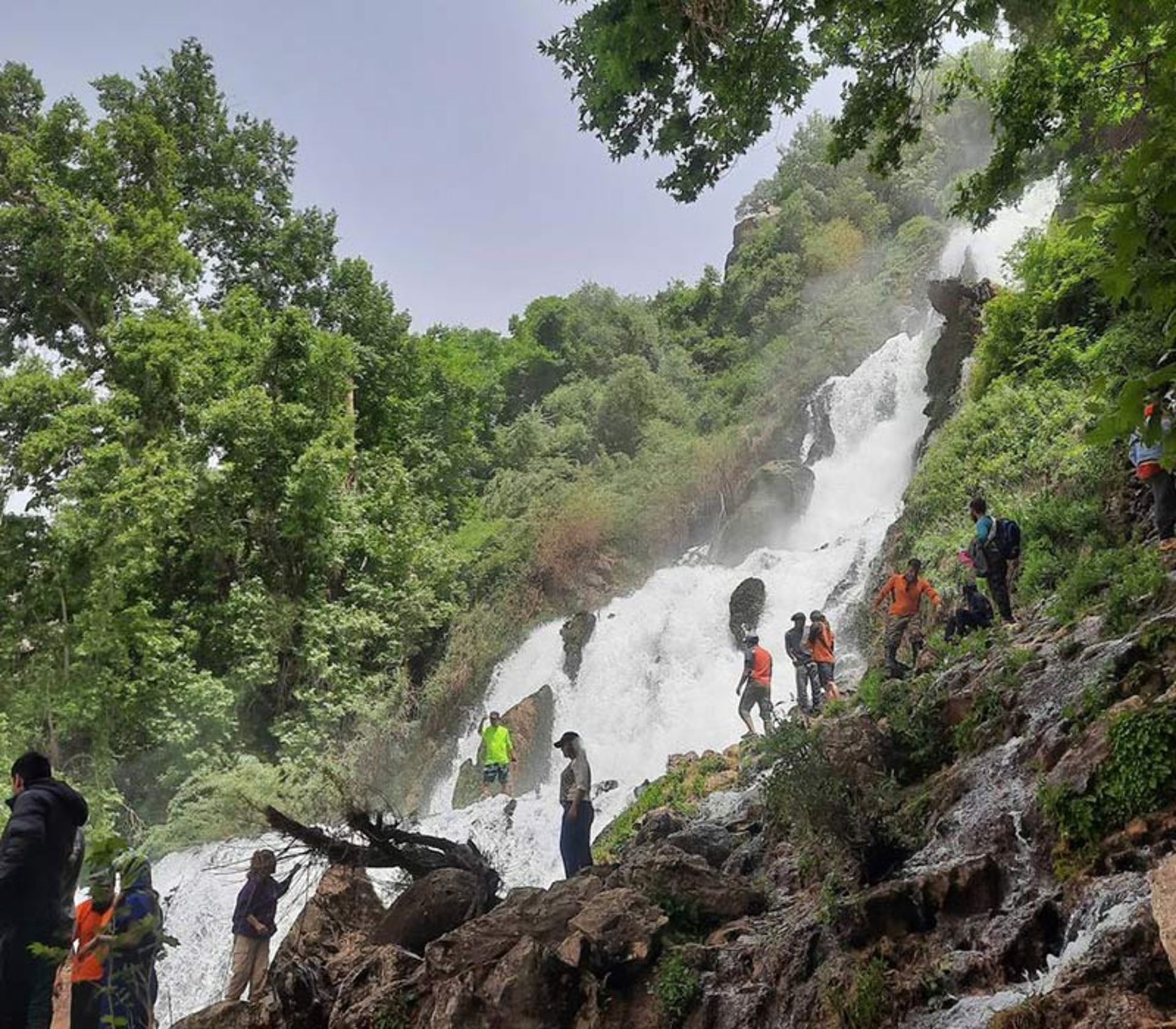 Tourists of Landi Falls