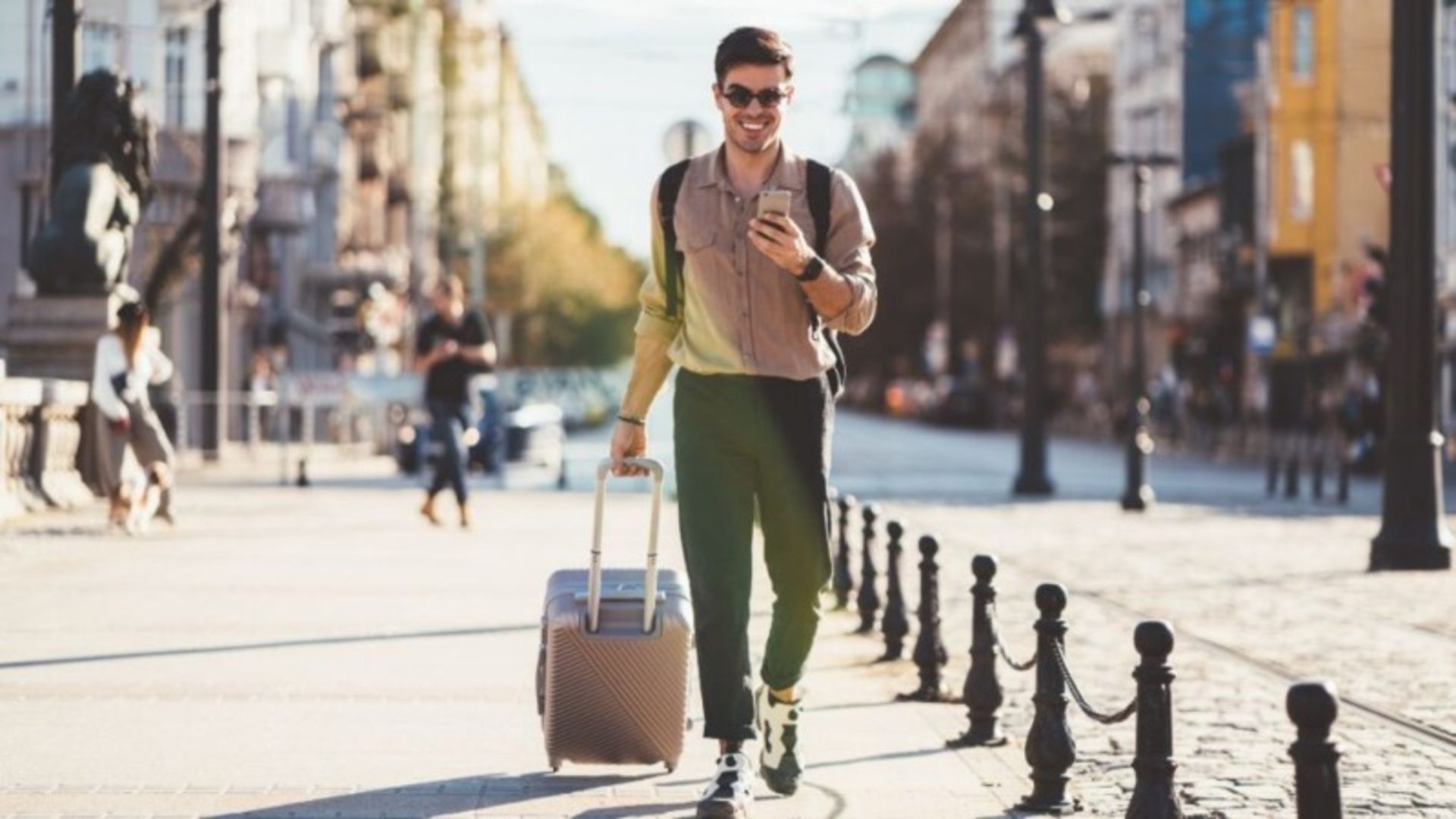 Male tourist journey