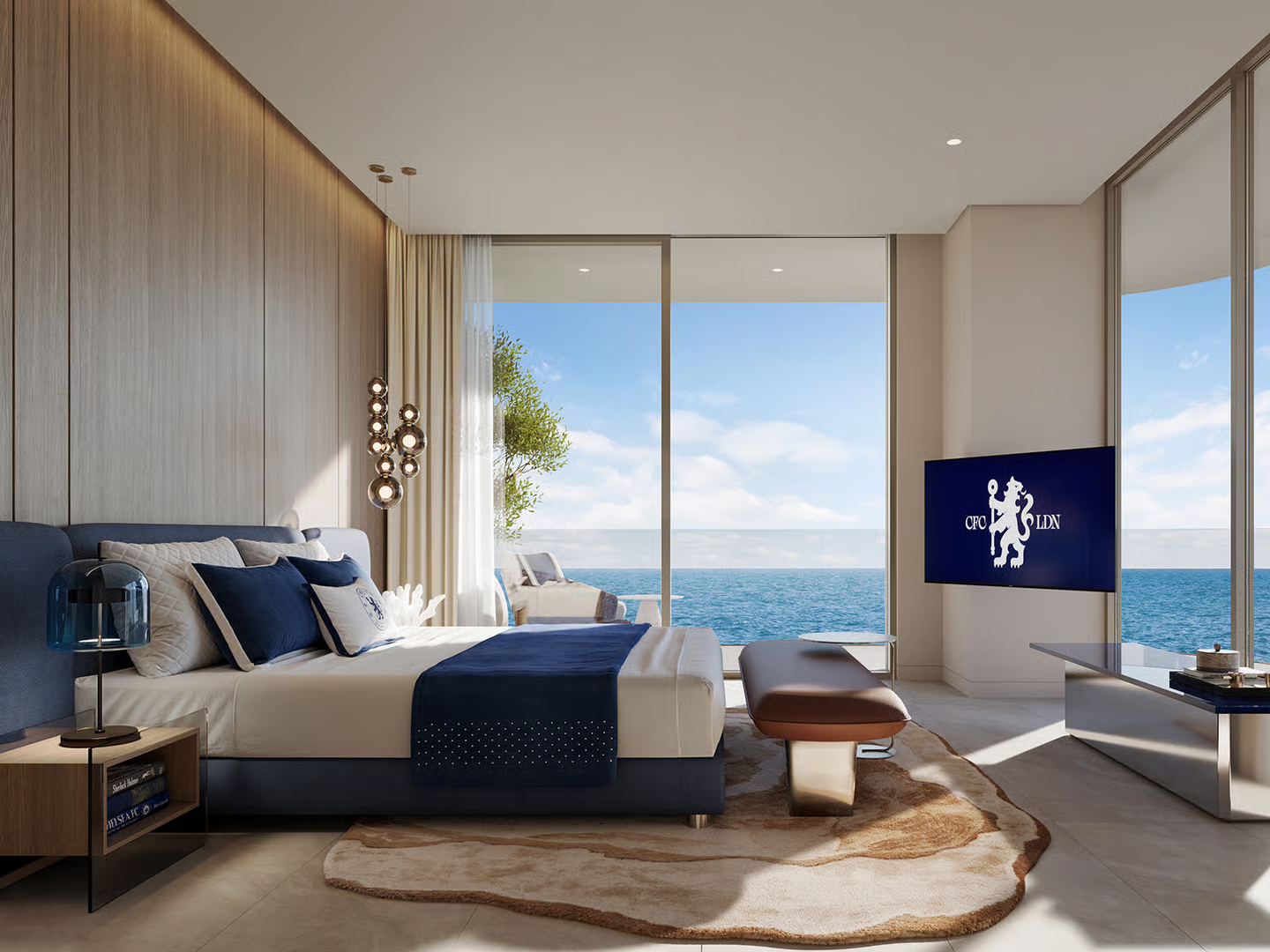 The construction of a football field in the sky