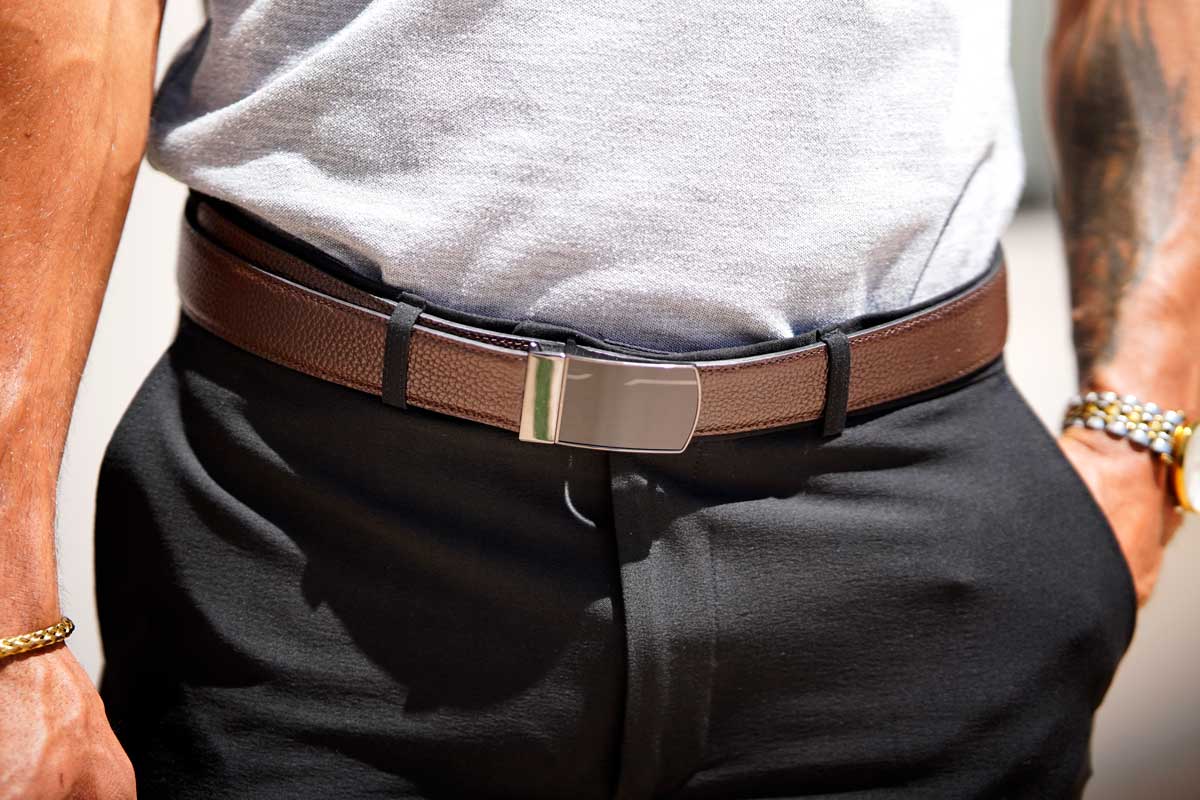 Men's leather belt
