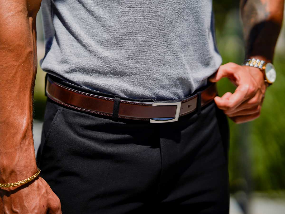Men's leather belt