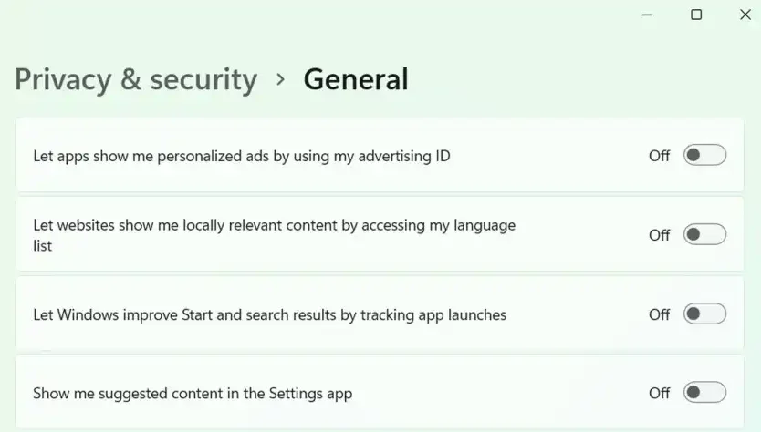 Turn off Microsoft's ads