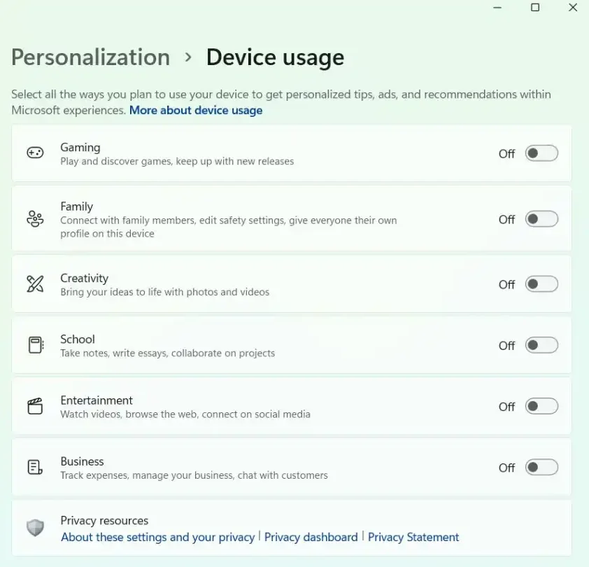 Turn off Microsoft's ads